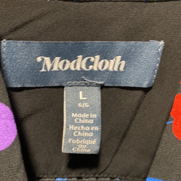 NEW ModCloth Cherry Print Bow Top Size Large Retro NWT - Picture 3 of 11